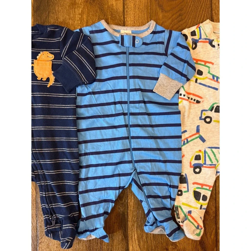 Carters Baby Boy 3 Months Footed Sleepers Lot Pajamas Outfits Clothes Truck Cars